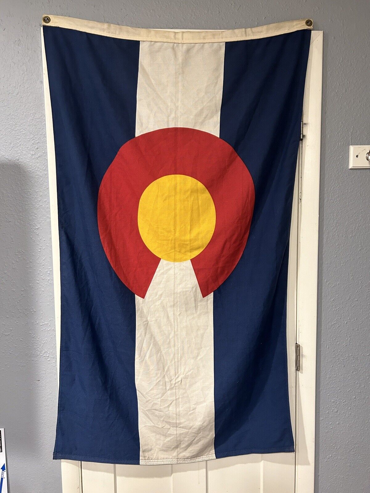 Vintage COLORADO State Flag 56.5” x 33” Sturdy Cloth with Metal Grommets