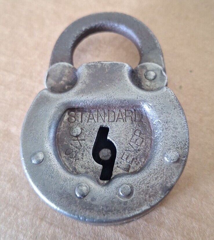 Vintage Antique STANDARD SIX LEVER padlock lock~NO KEY