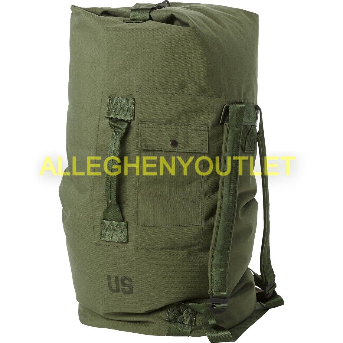 Military Duffle Bag Rucksack Olive Green Nylon Heavy Duty Army Duffel USGI NICE