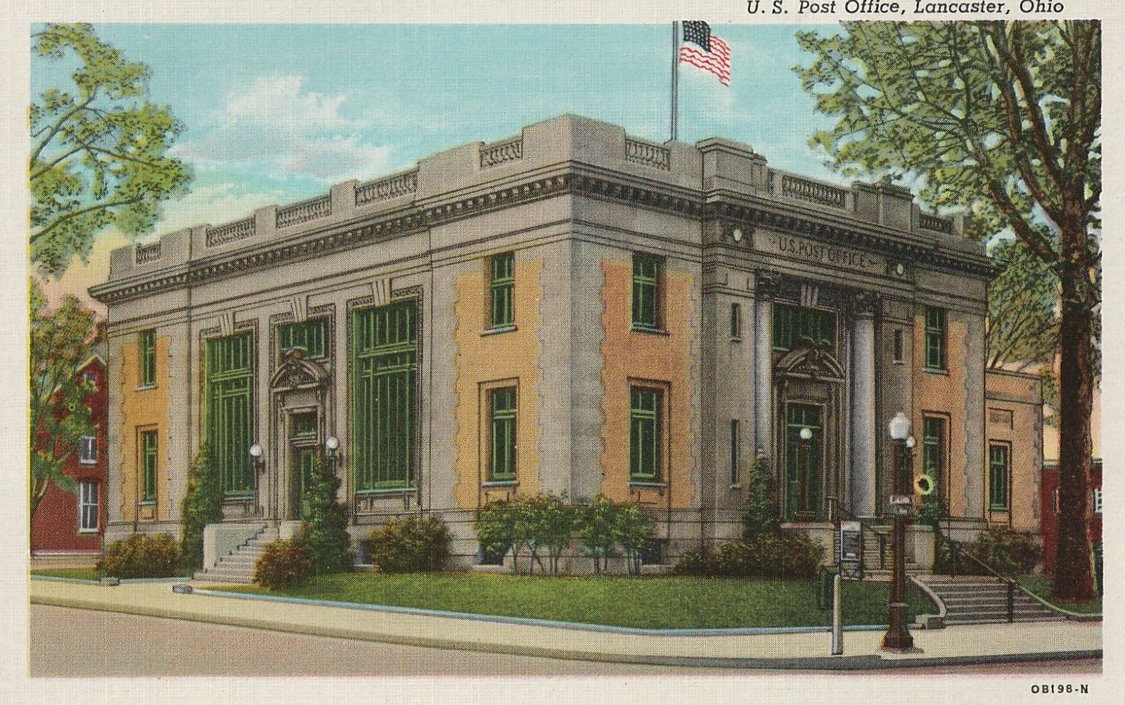 OH Lancaster Ohio vintage post card U.S. Post Office
