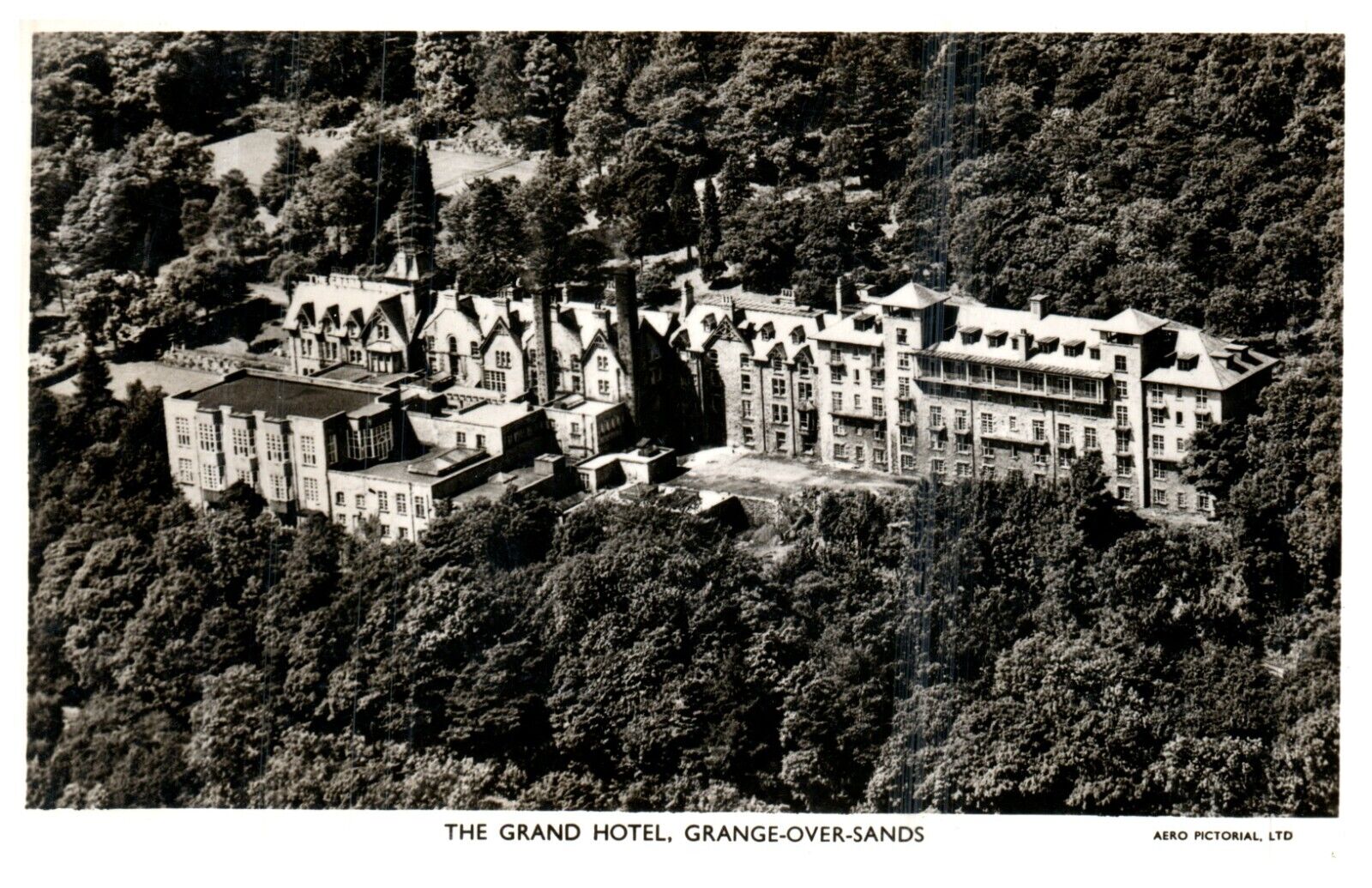 RPPC England Grange-Over-Sands Grand Hotel Vintage Real Photo Postcard-N2-18