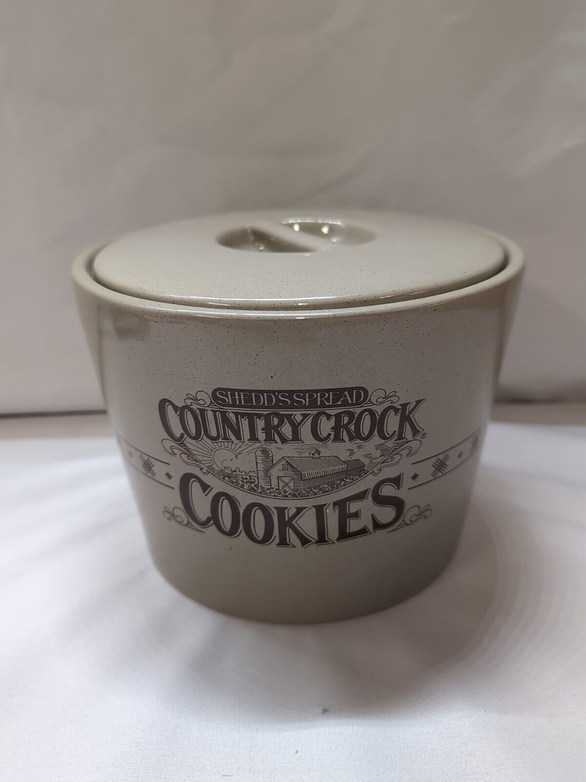 Vintage Shedd\'s Spread Country Crock Advertising Ceramic Cookie Jar