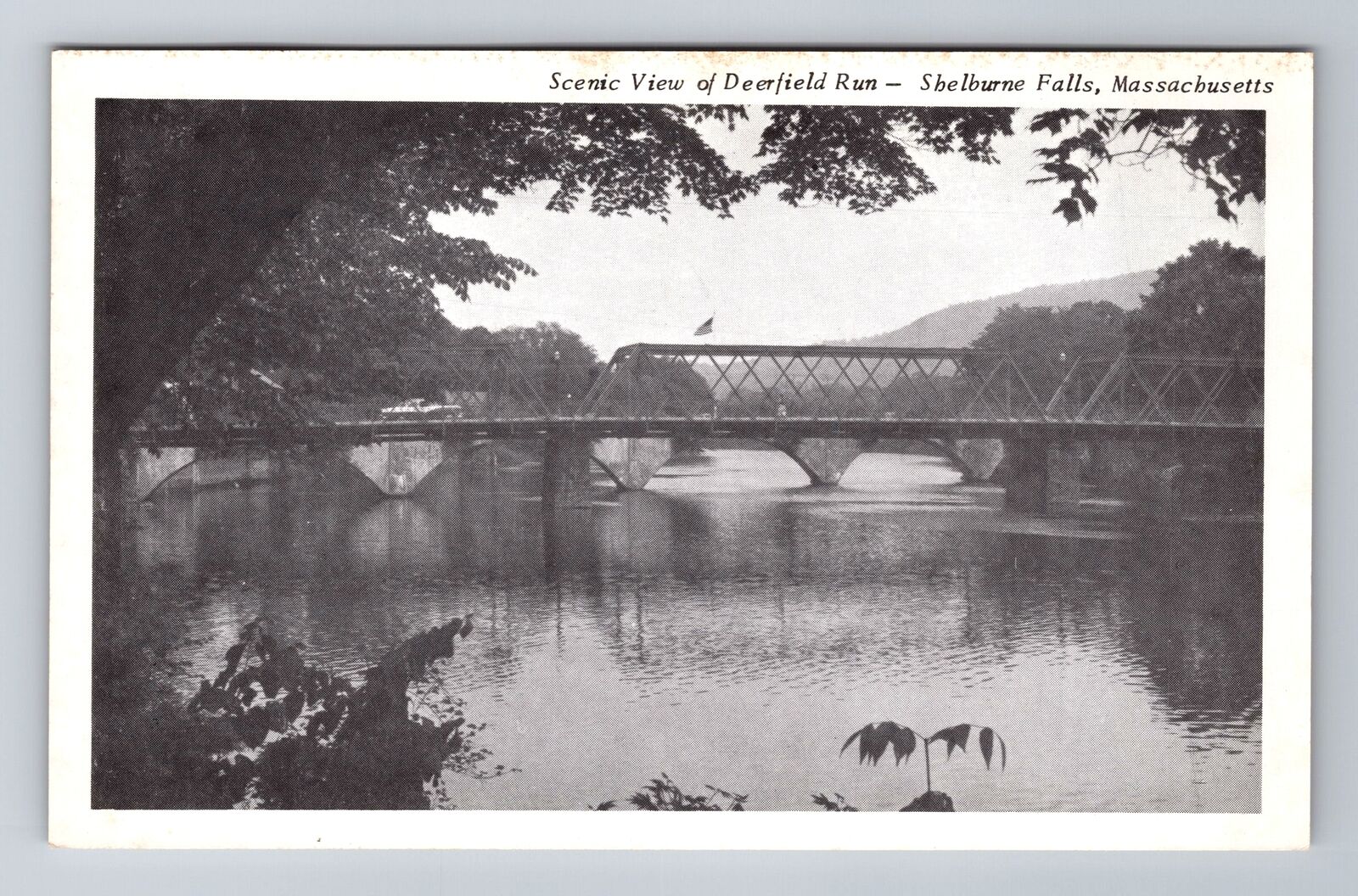 Shelburne Falls MA-Massachusetts, Scenic View Of Deerfield Run Vintage Postcard