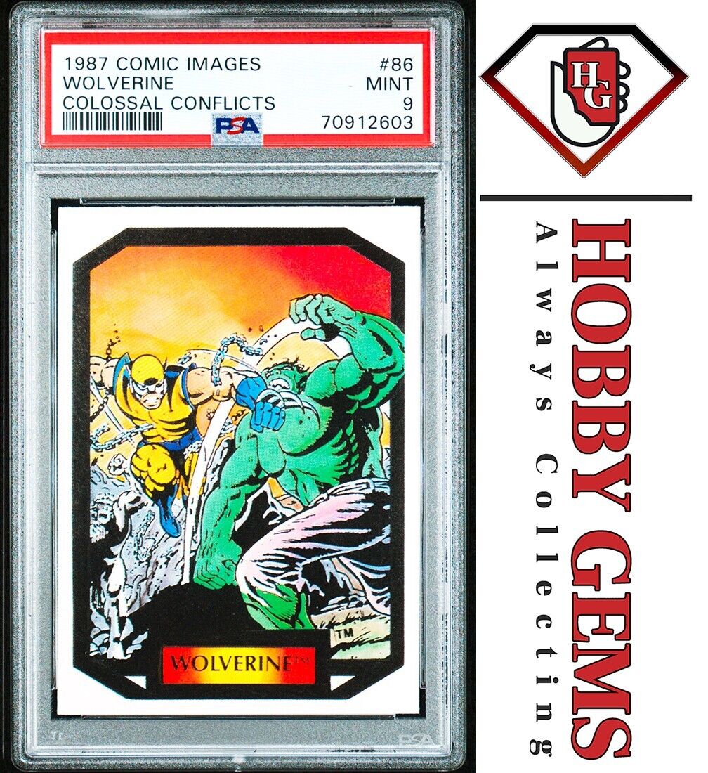 WOLVERINE HULK PSA 9 1987 Marvel Comic Images Colossal Conflicts #86 C1