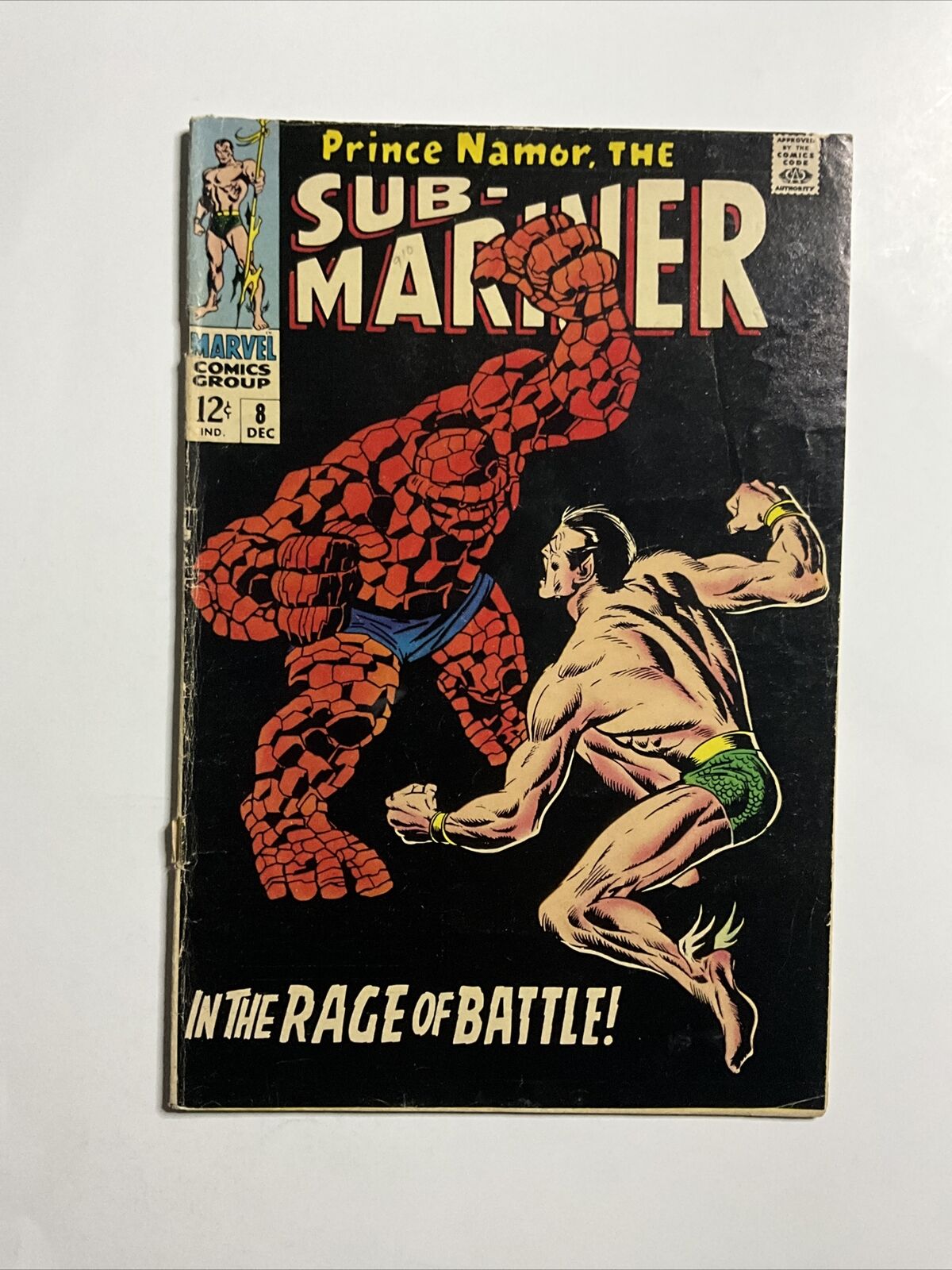 Sub-Mariner #8 (1968) 4.0 VG Marvel Silver Age Key Issue Thing Battles Namor