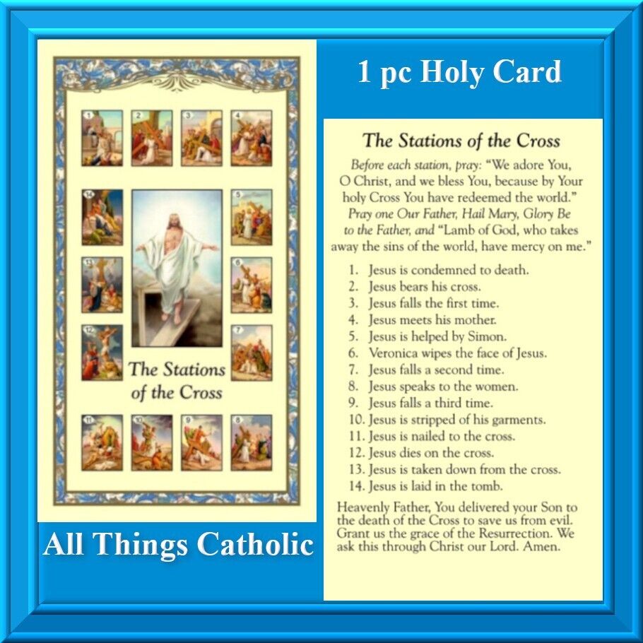 Stations of the Cross Holy Card Catholic Holy Prayer Card