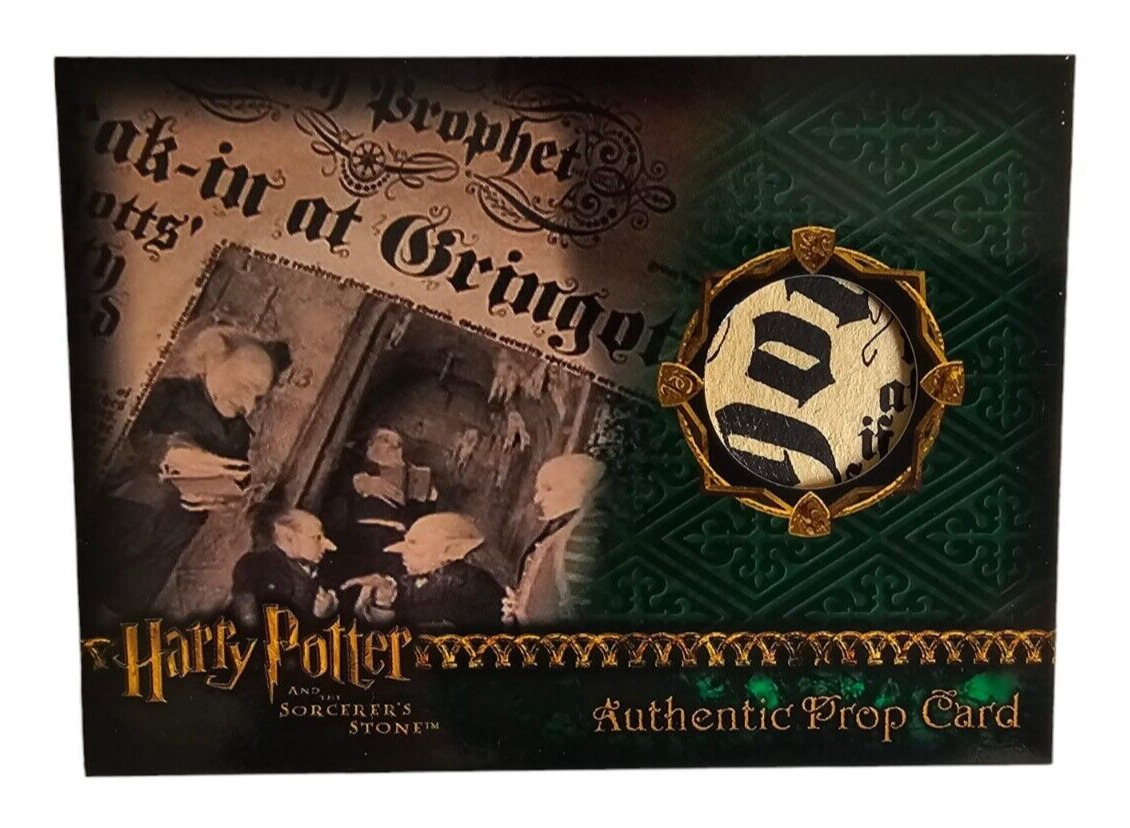 HARRY POTTER SORCERER\'S STONE AUTHENTIC PROP CARD ~ DAILY PROPHET 569/733 RARE 