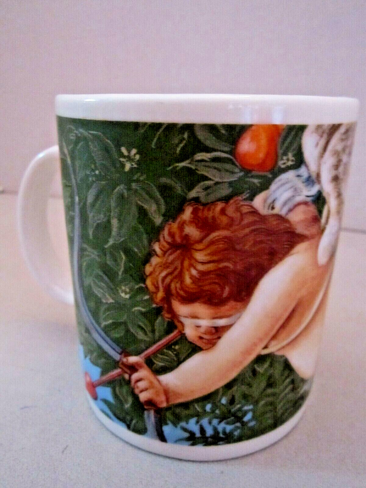 Cupid Mug by Chaleur Renaissance Collection. Full Wrap Ceramic Cup