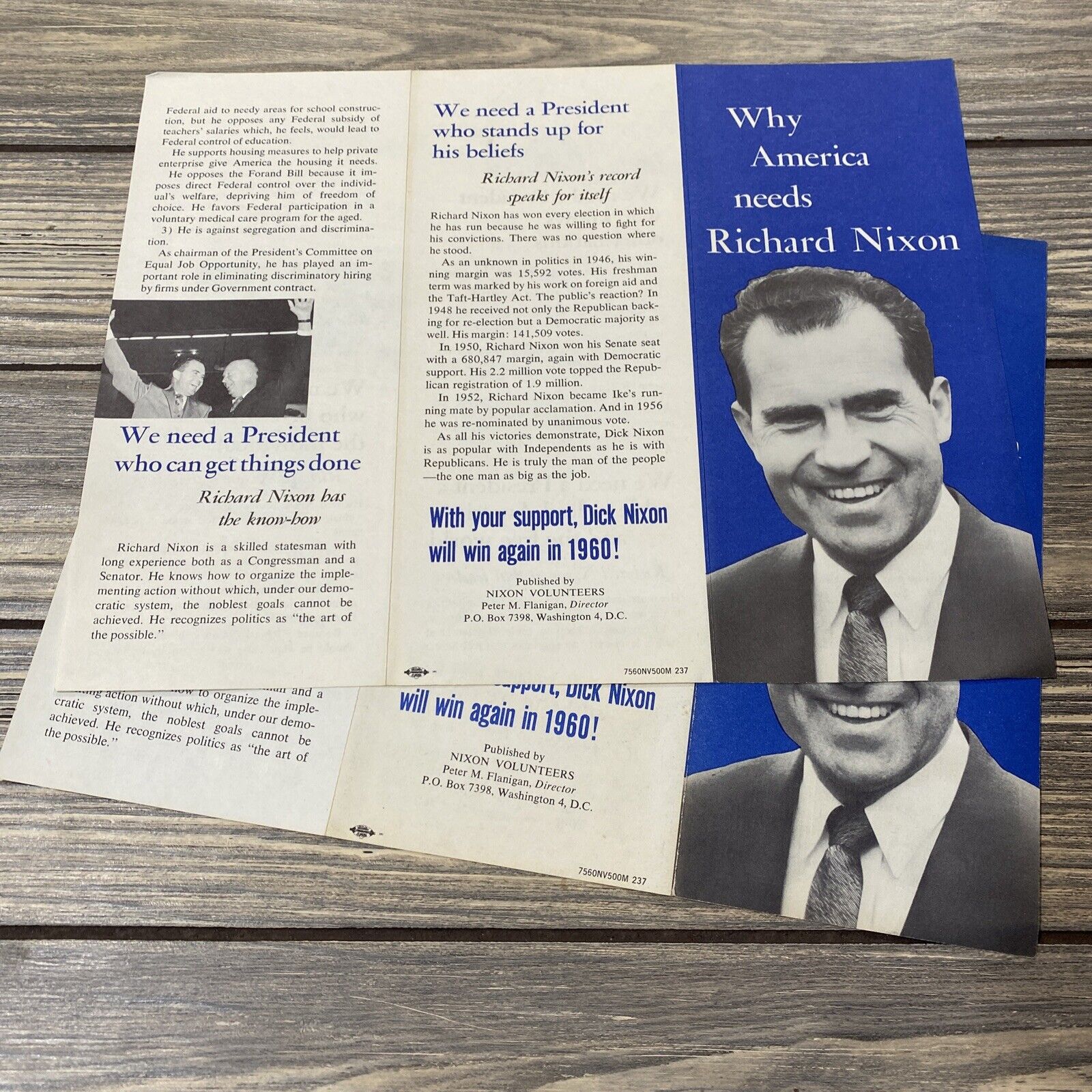 Vintage Why America Needs Richard Nixon Pamphlet Brochure Set Of 2