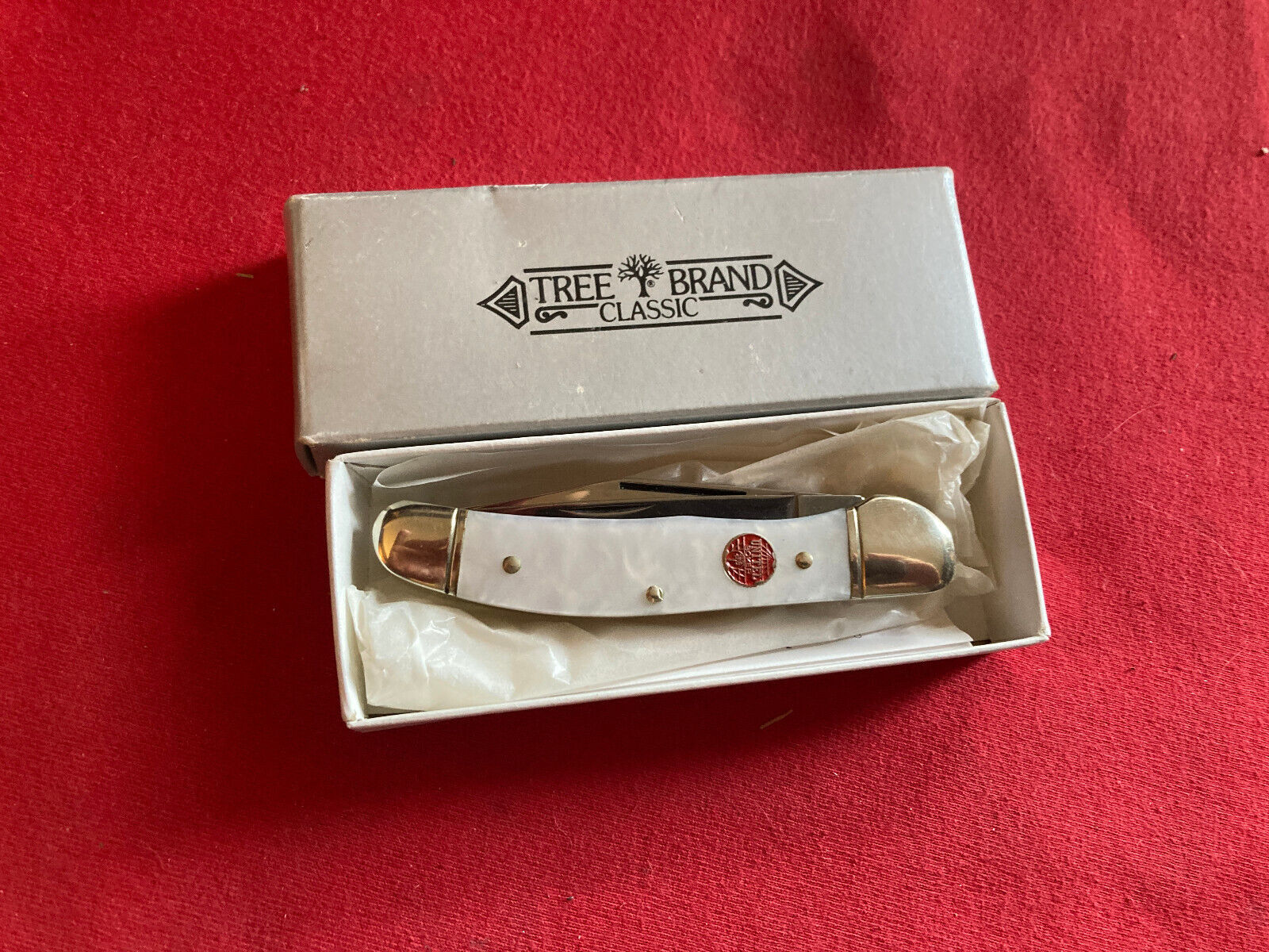 Vintage Boker Pearl Handles Tree Brand German Copperhead Double Blade Knife Mint