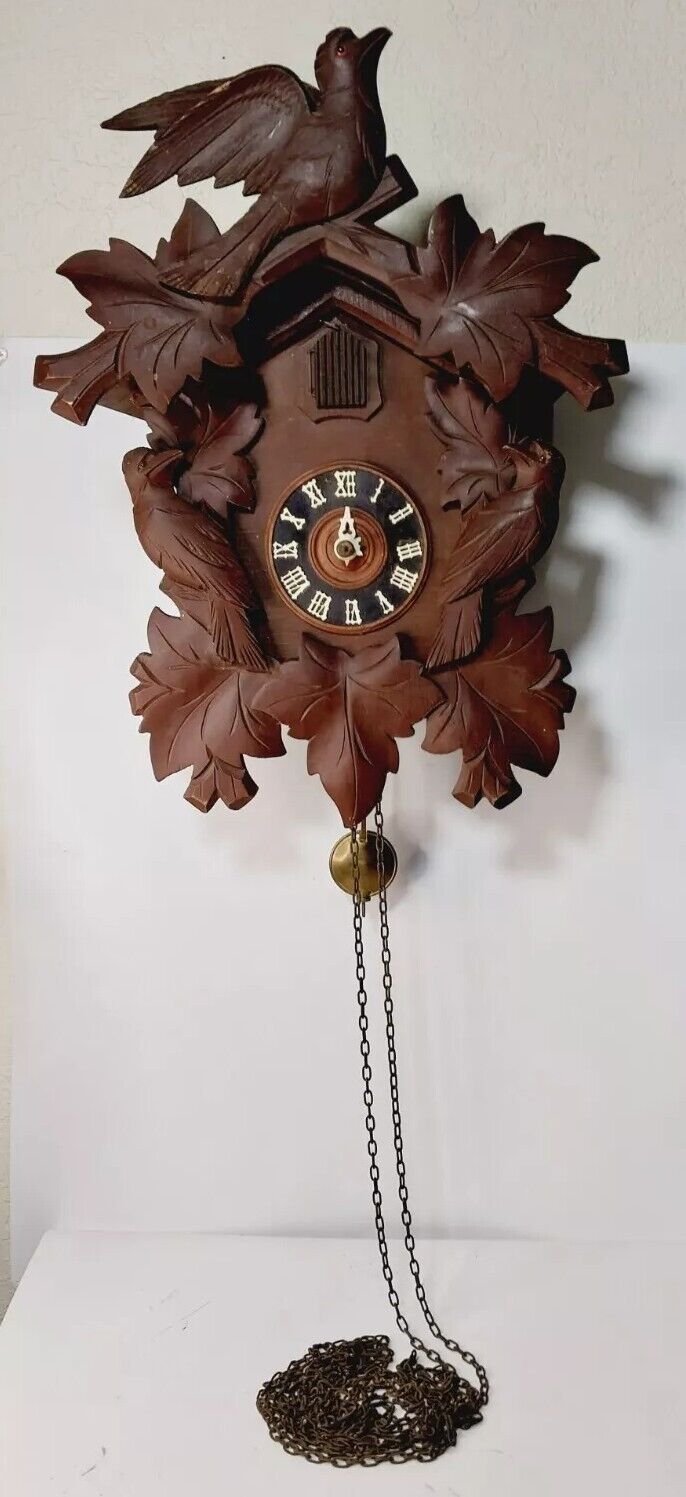 Vintage Regula Germany Black Forest 8 Day Cuckoo Clock Parts Repair Birds