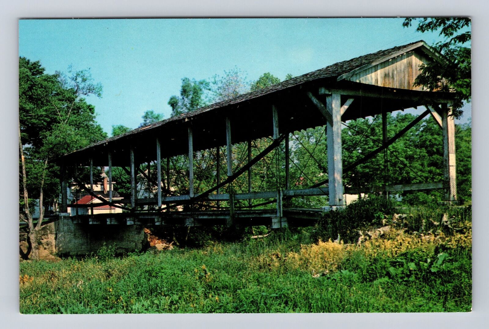 Germantown OH-Ohio, Bowstring Suspension Covered Bridge, Vintage Postcard