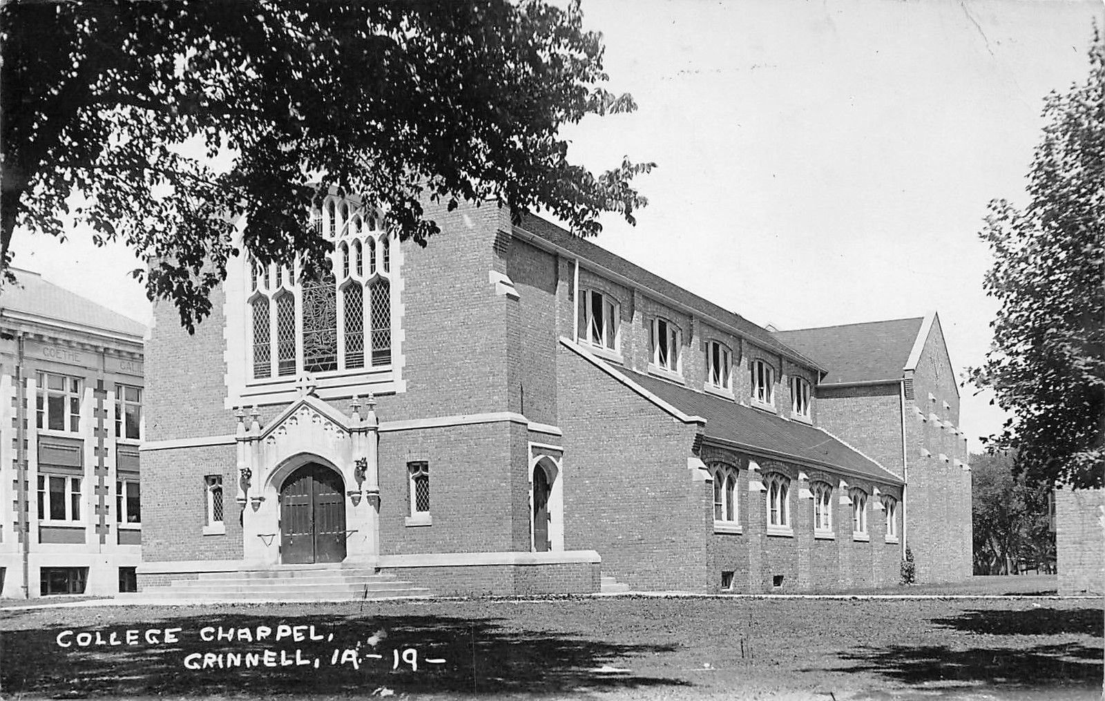Grinnell Iowa~Grinnell College Chapel~1940s Real Photo Postcard~RPPC
