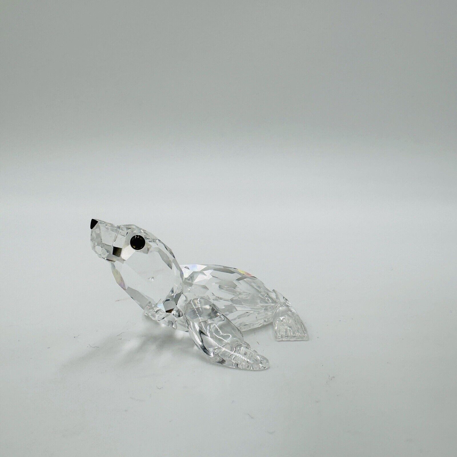 Swarovski Crystal Seal Figurine Clear Iridescent Austria Made Retired Vintage 