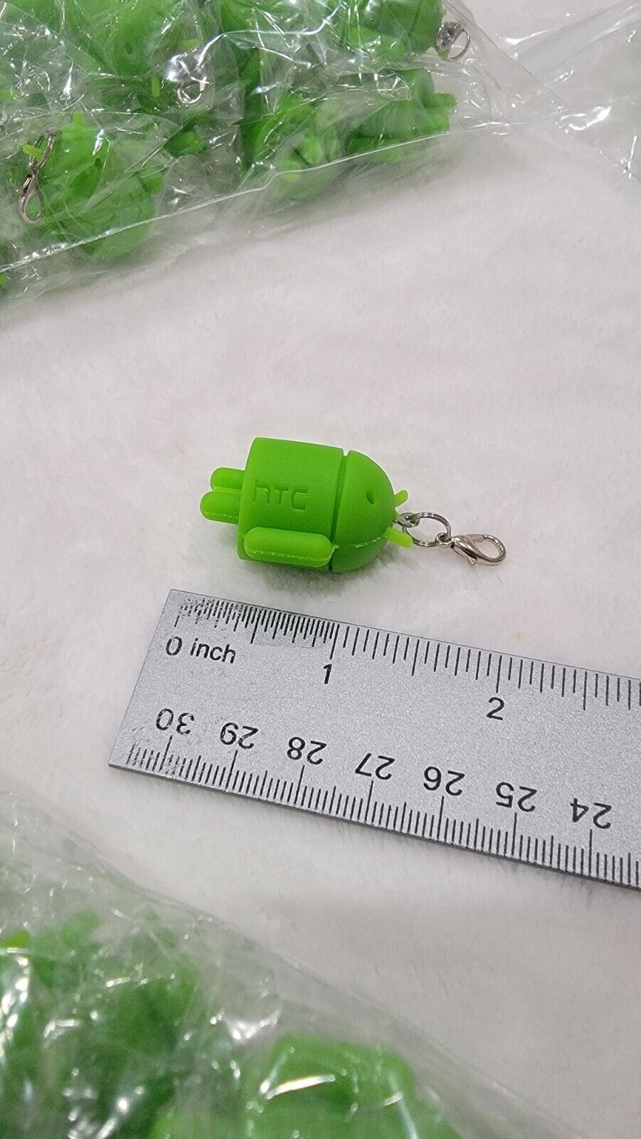 New Lot Of 1000 Rubber Robot Google Android Key Chain Charm Mini Doll Green HTC