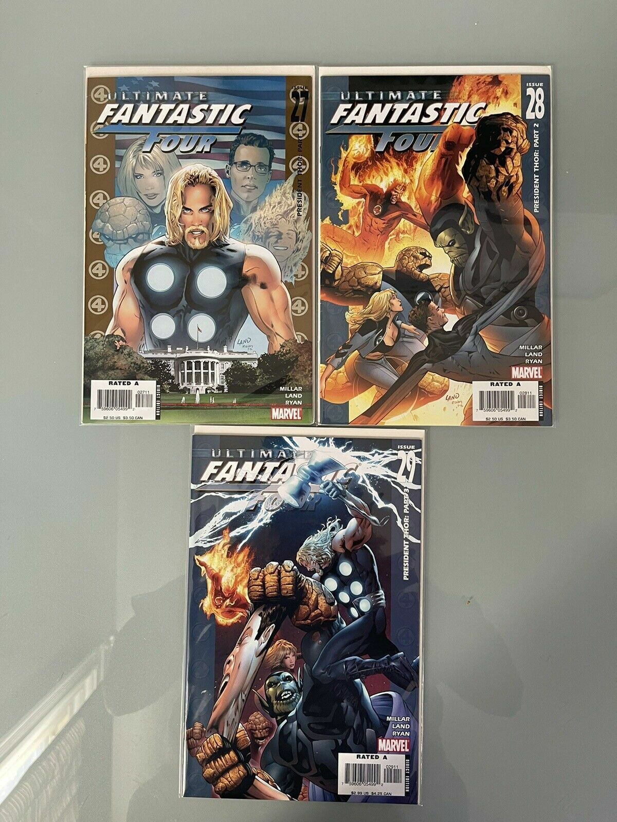 Ultimate Fantastic Four - #'s 27-29 - President Thor Storyline - MARVEL COMICS