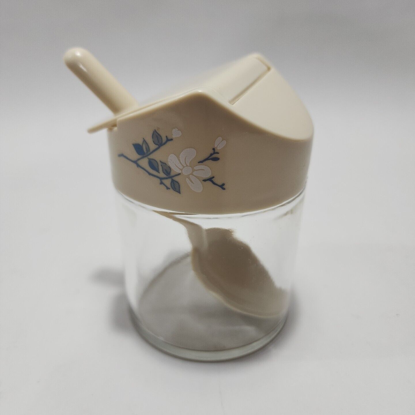 Vintage Corelle Coordinates Gemco Floral Pattern Sugar Bowl Jar With Spoon