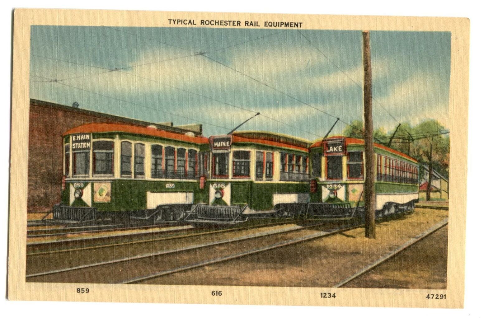 Postcard Typical Rochester Rail Equipment Railroad Trains