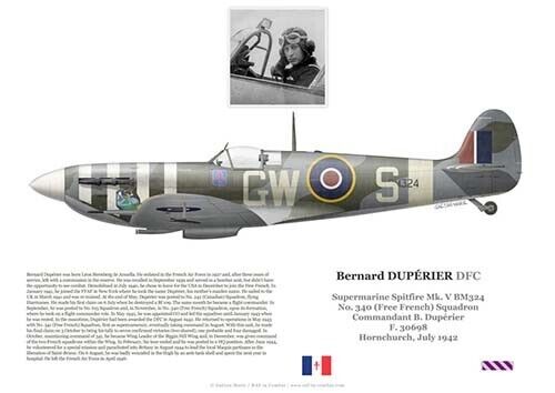 Bernard DUPERIER Squadron Leader Print/Poster - DFC (LARGE 42x29.7com)