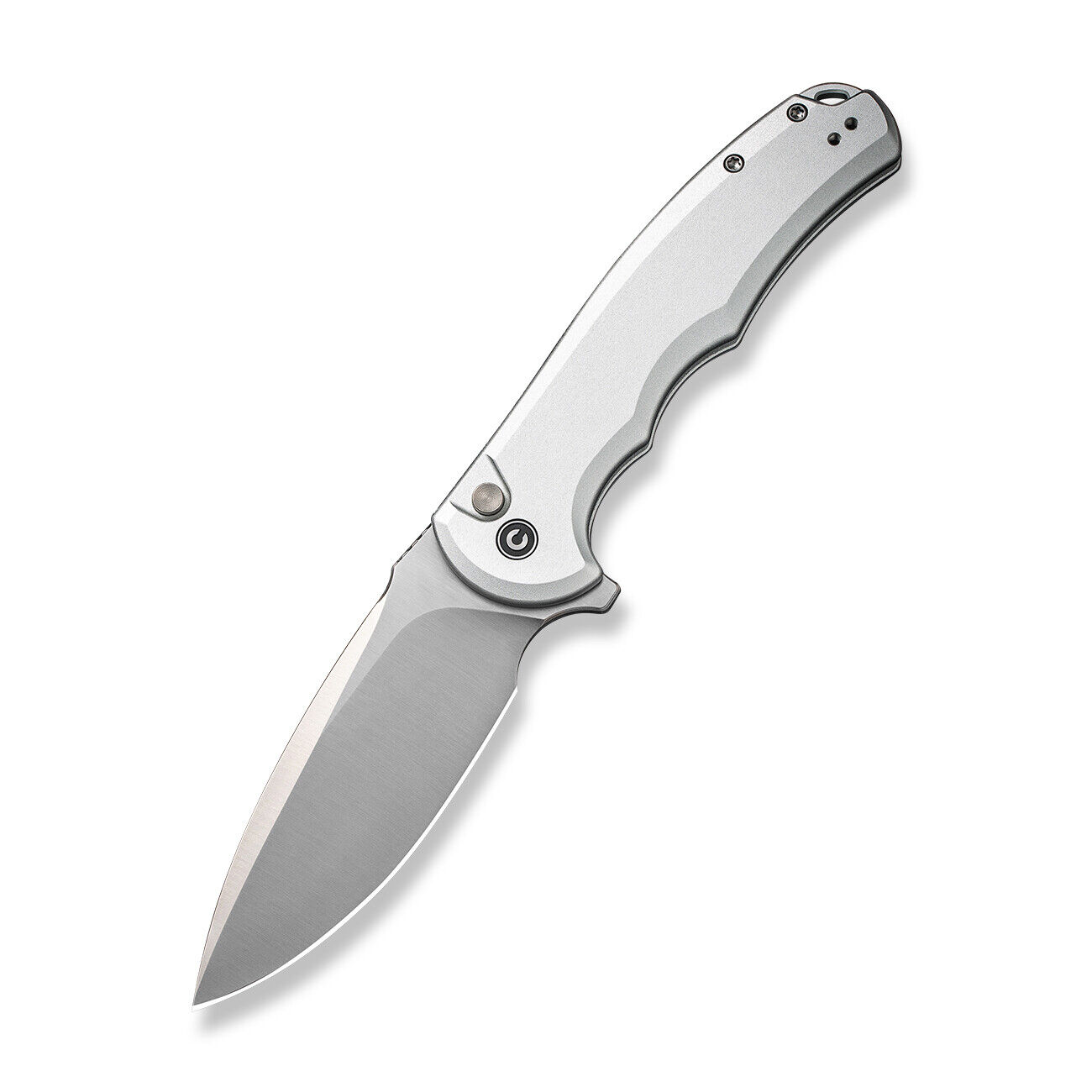 Civivi Button Lock Praxis Folding Knife Silver Alum Handle Nitro-V C18026E-2