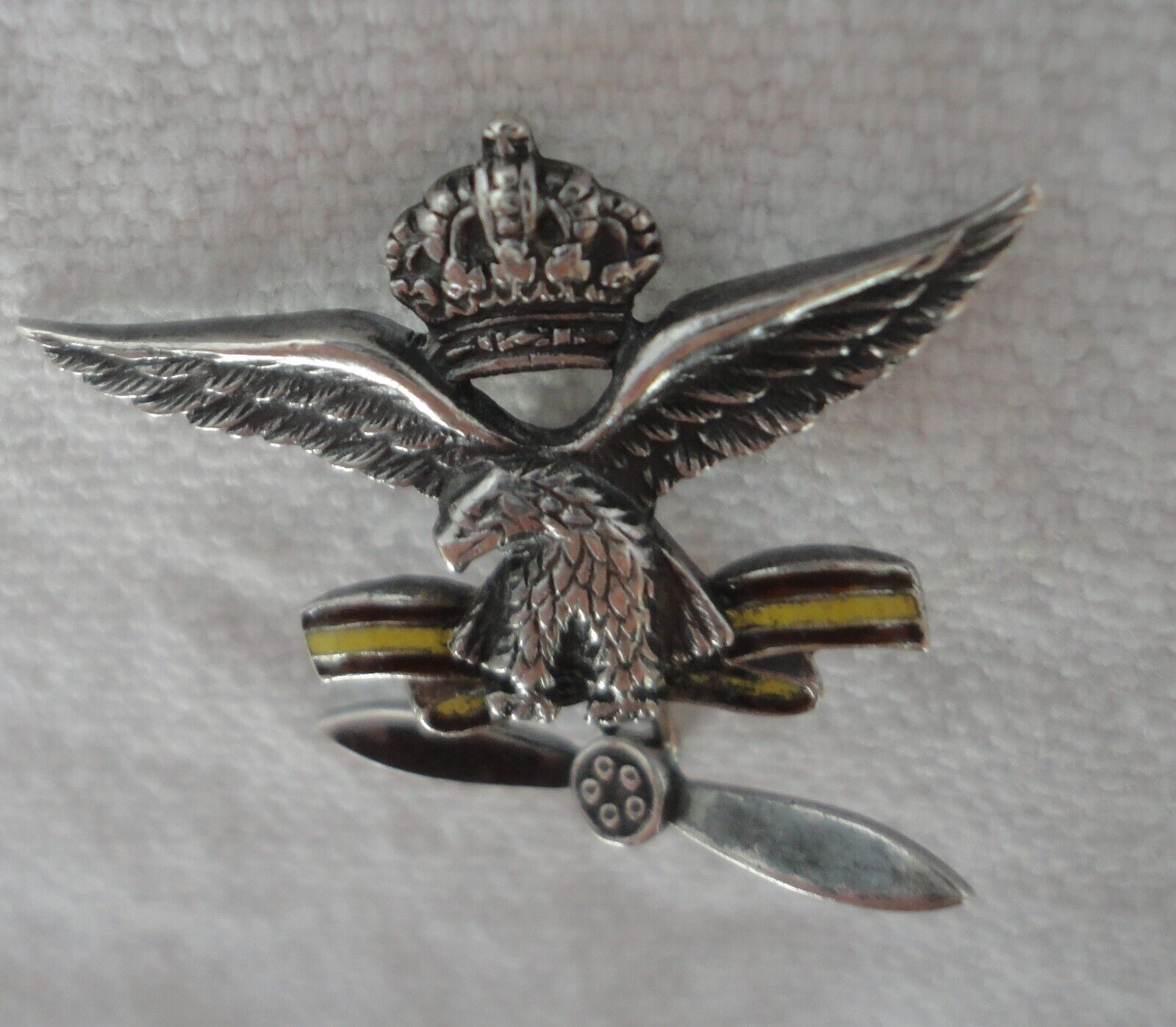 Spanish? Royal Air Force Silver Enameled Metal (No pin on back) Rare