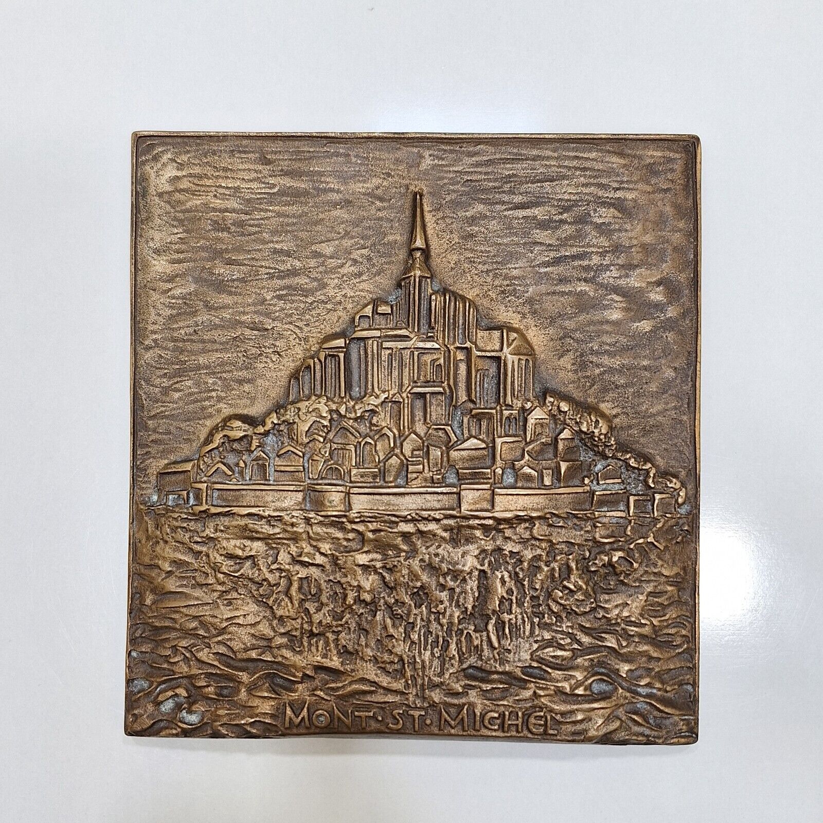 Vintage Mont St Michel Plaque Bronzes Strassacker Heimsbrunn - Normandy France
