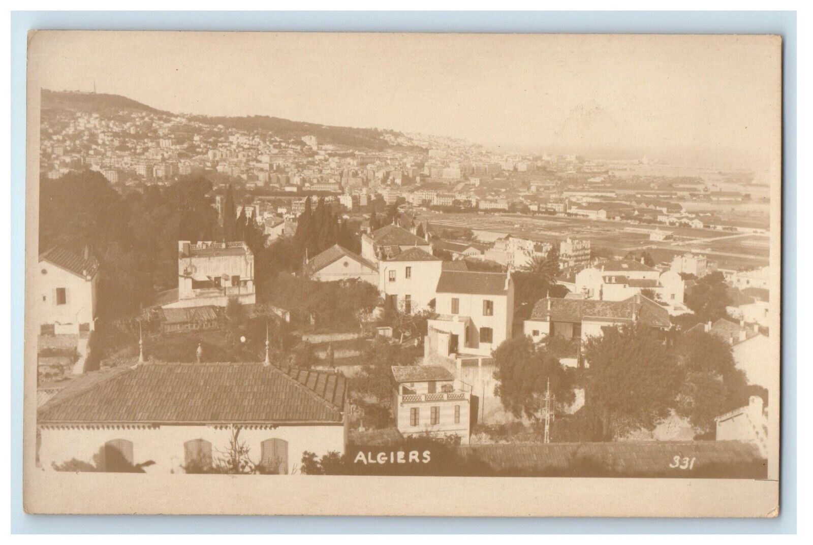 c1920\'s Bird\'s Eye View Of Algiers Algeria RPPC Photo Unposted Vintage Postcard