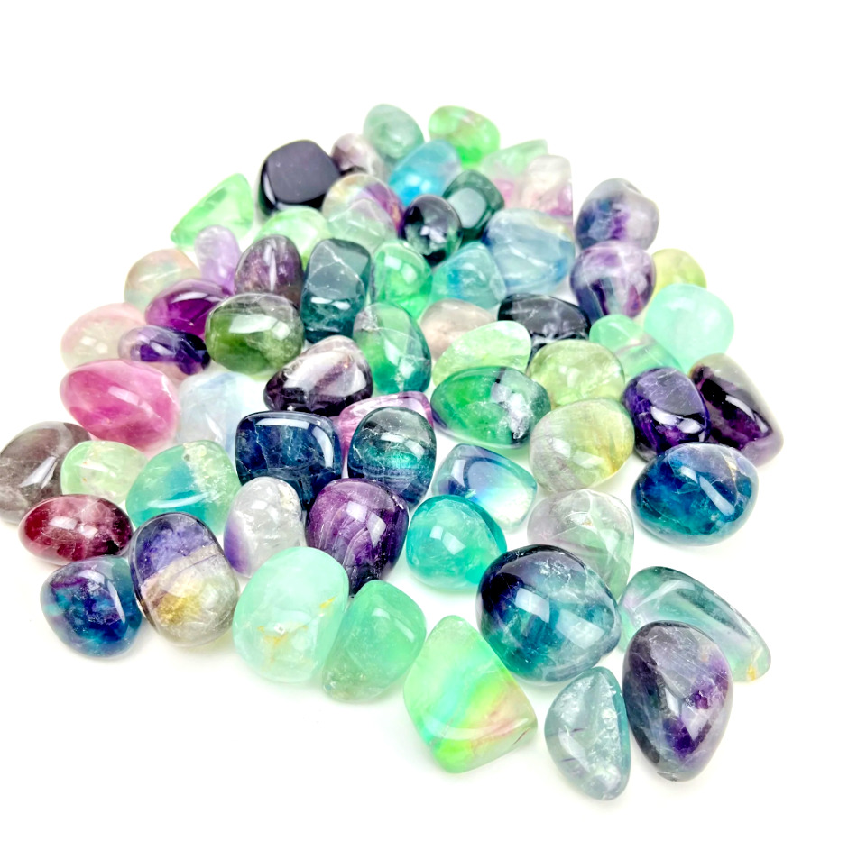 1/4 lb Tumbled Fluorite Crystal Gemstones Stones minerals