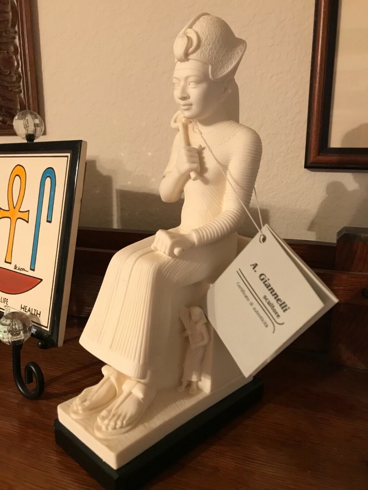 Stunning Egyptian Pharaonic Alabaster Sculpture~A.Giannelli. Made in Italy. NWT
