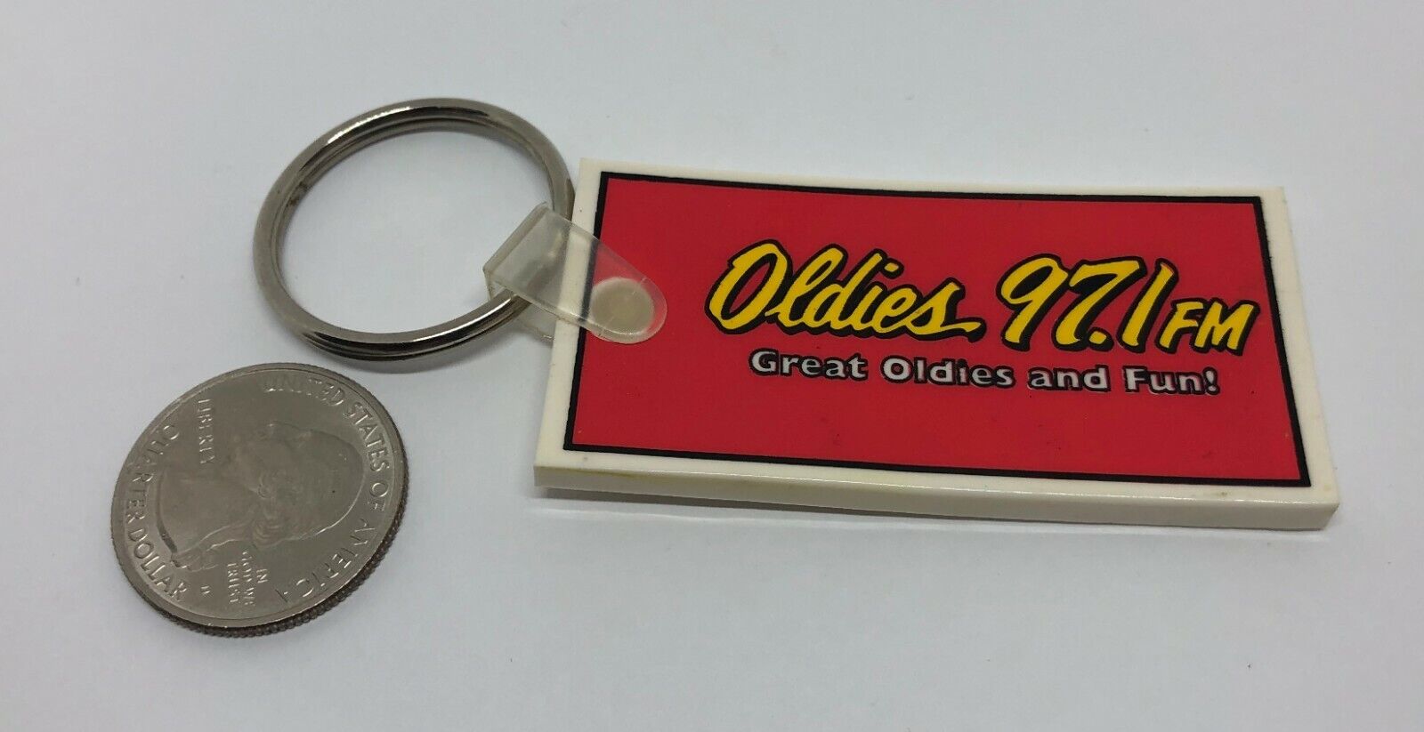Oldies 97.1 FM Great Oldies And Fun Rubber Key Ring Keychain