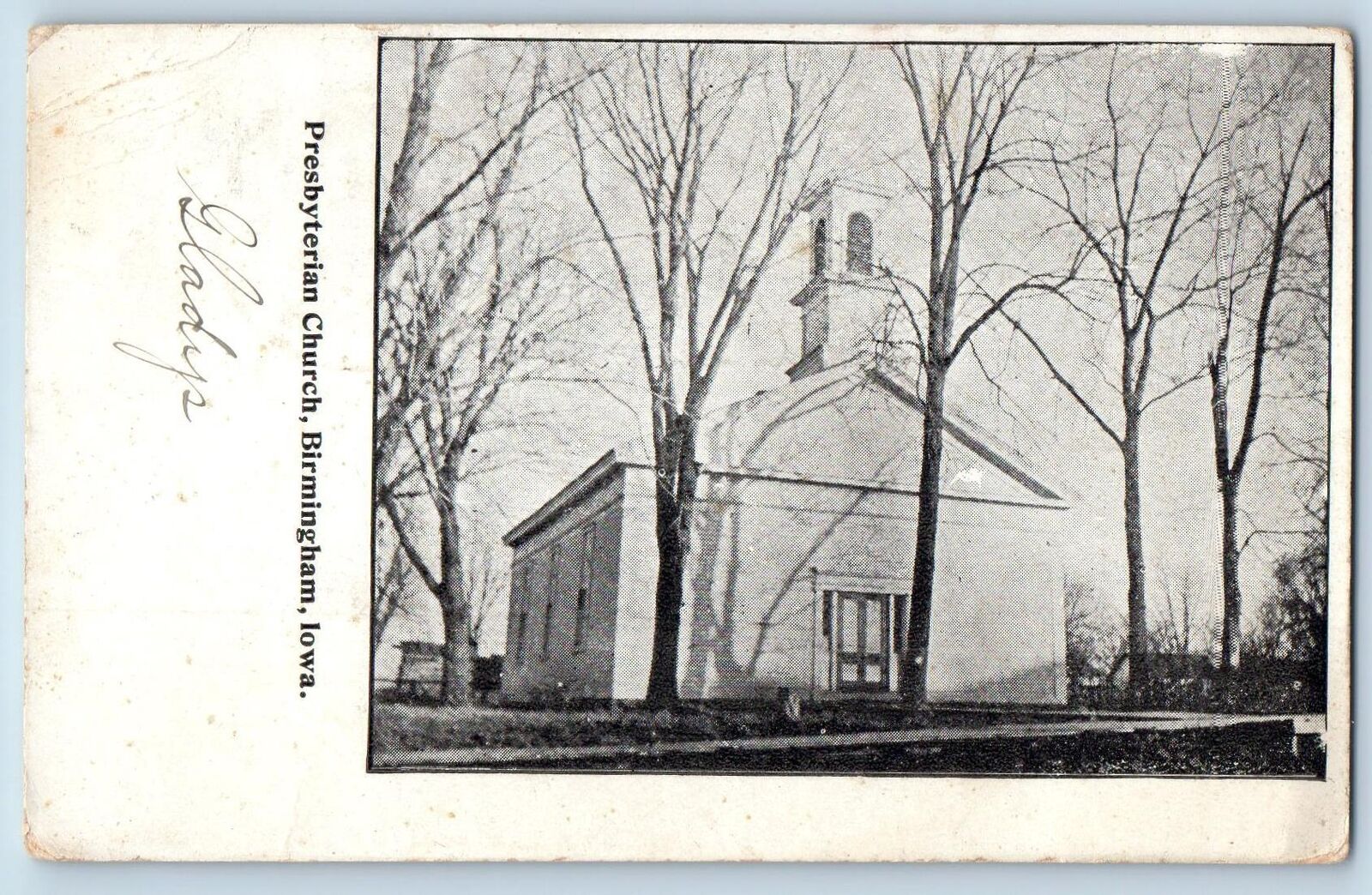 Birmingham Iowa IA Postcard Presbyterian Church Presbyterian Church 1908 Antique