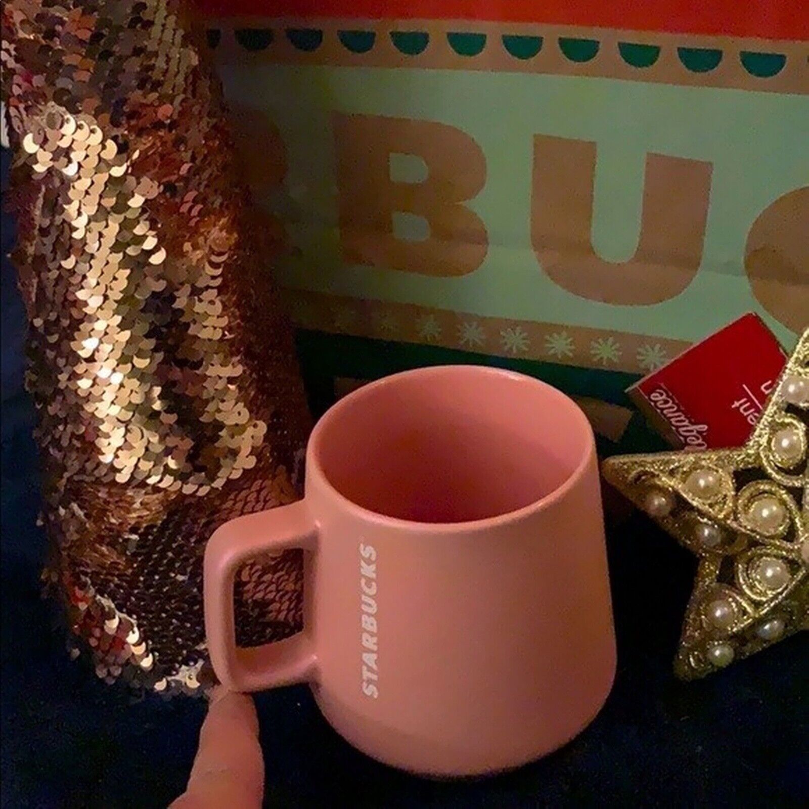Starbucks Holiday 2020 Pink Shimmer Ceramic Coffee Cup Mug 12 oz