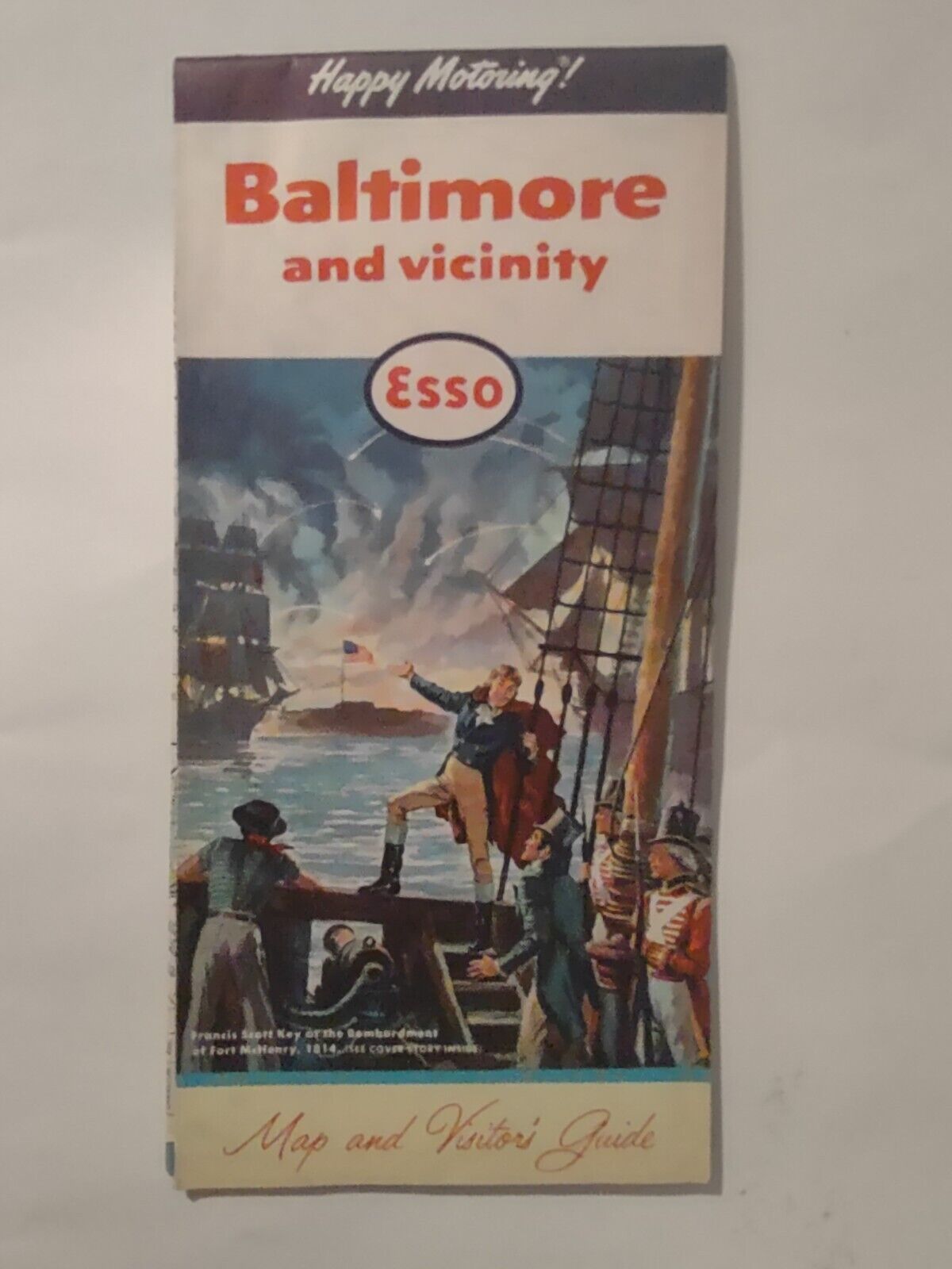 Vintage Esso Baltimore Maryland 1960 Road Map Gas Oil Petrol