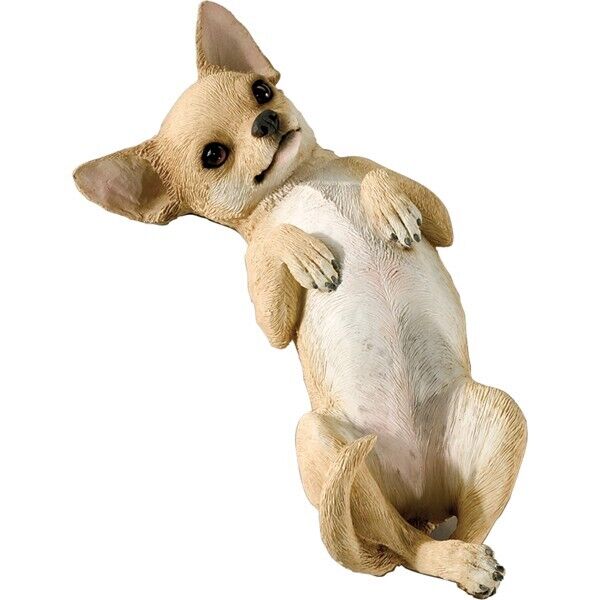 ♛ SANDICAST Dog Figurine Sculpture Chihuahua Lying Tan