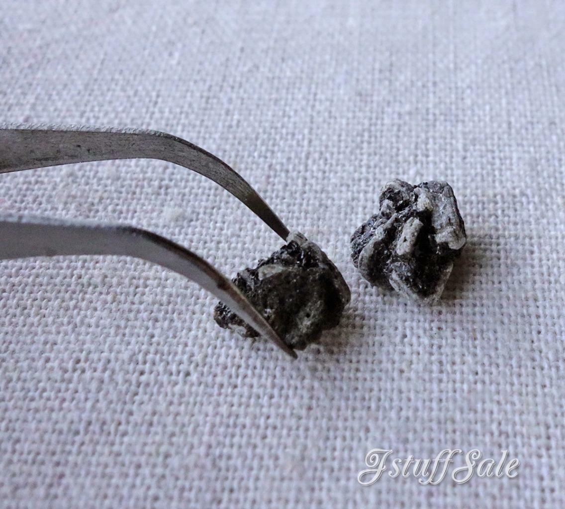 Rare 2 small stones from Iwo Jima, Japan (Andesine/Anorthite) Uzura ishi