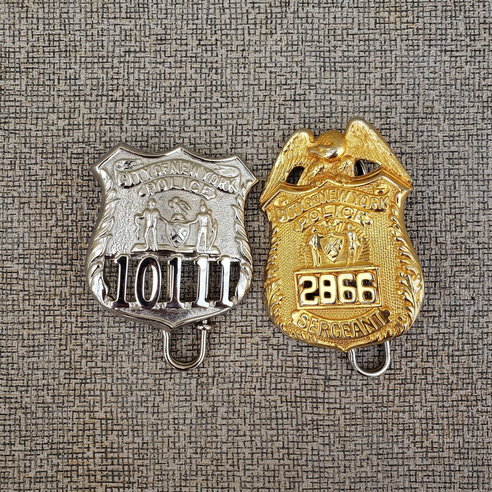 Set Of 2 Vintage Obsolete City of New York City Police Pin Sergeant