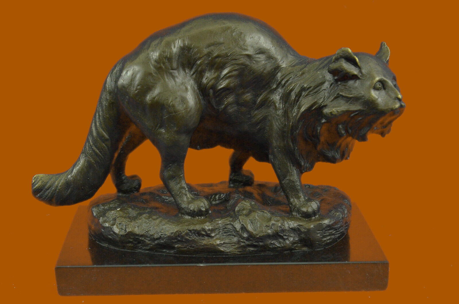 Bronze figure of a cat. The Vienna bronze. Jonchery . Hot cast Sculpture Figure
