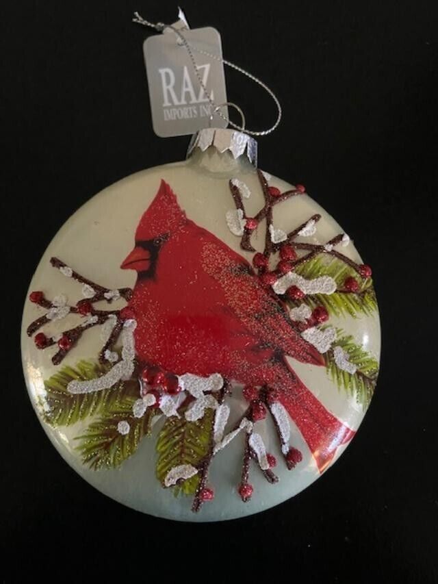 Raz Cardinal Disc Ornament 5\