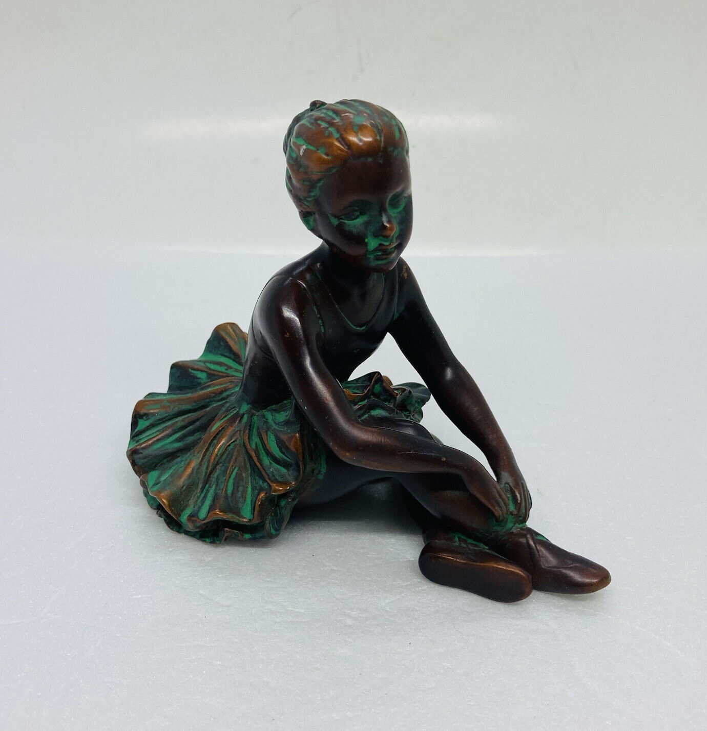Rare Ballerina Girl Sitting On Floor Figurine 5” Resin Handmade Art Decor X
