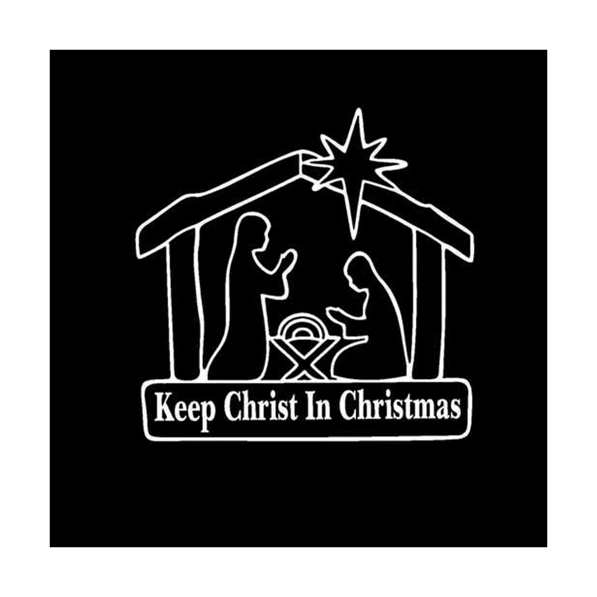 Keep Christ In Christmas Decal Sticker Car Truck SUV Auto Vinyl Jesus Gift White
