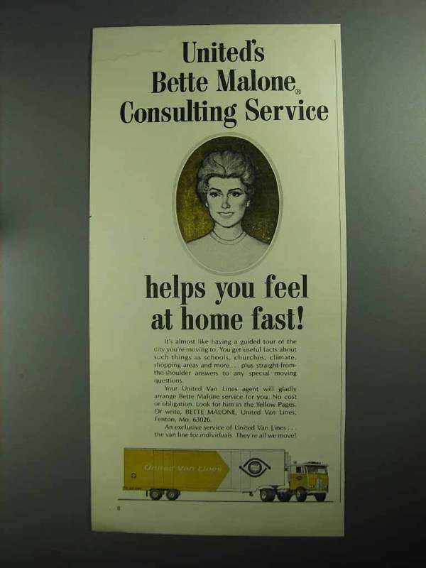 1968 United Van Lines Ad - Bette Malone Consulting