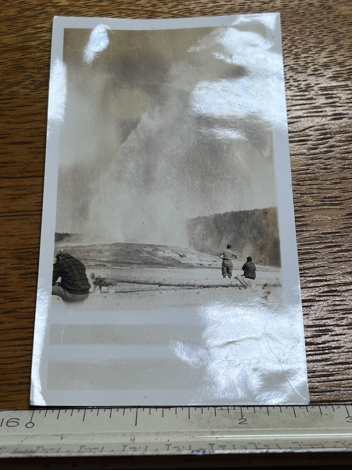 Vintage Photograph Old Faithful Geyser in Wyoming Circa 1930s P1