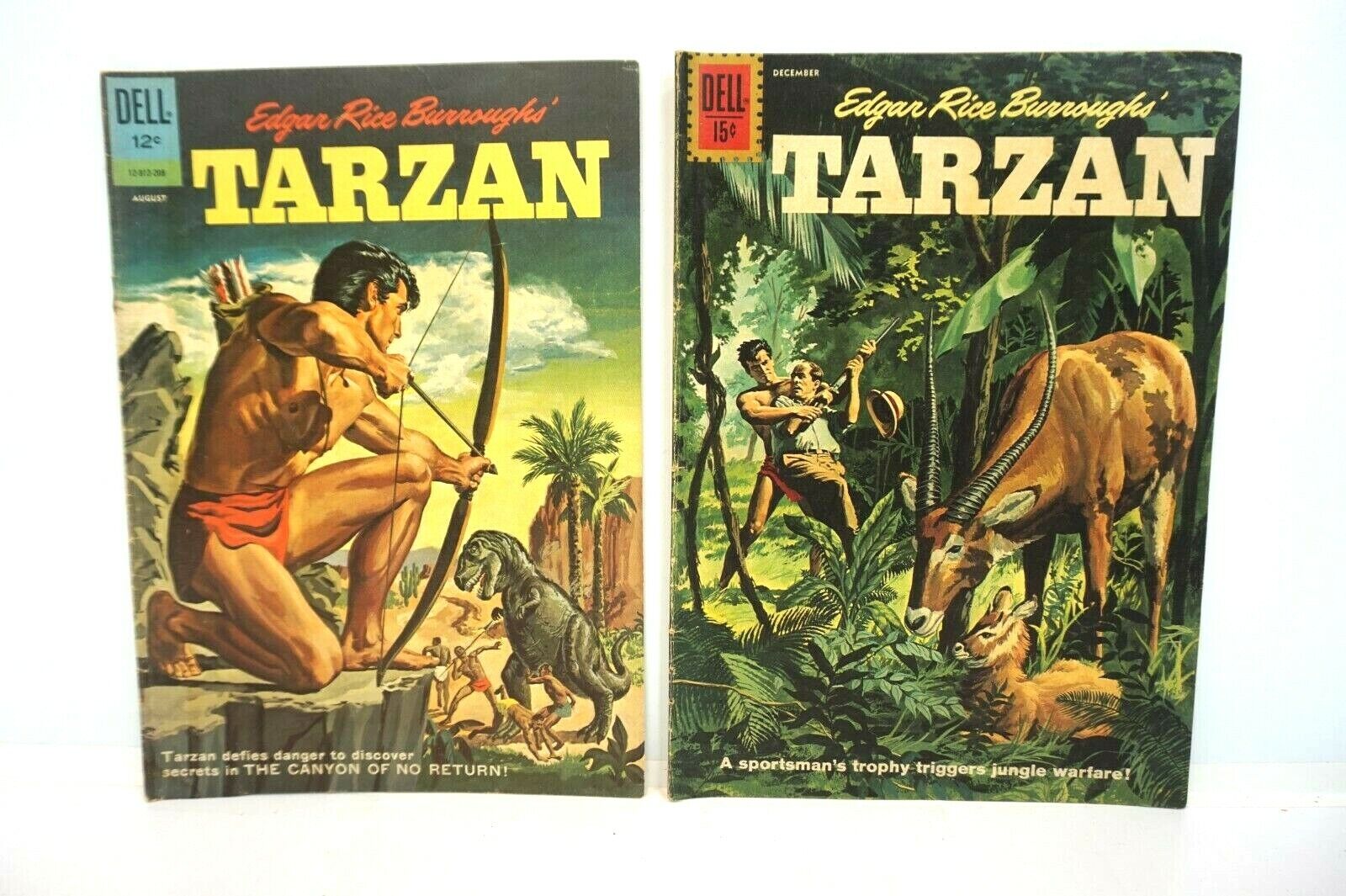 VINTAGE DELL 1961 (#127) & 1962 (# 131) EDGAR RICE BURROUGH\'S TARZAN COMICS 