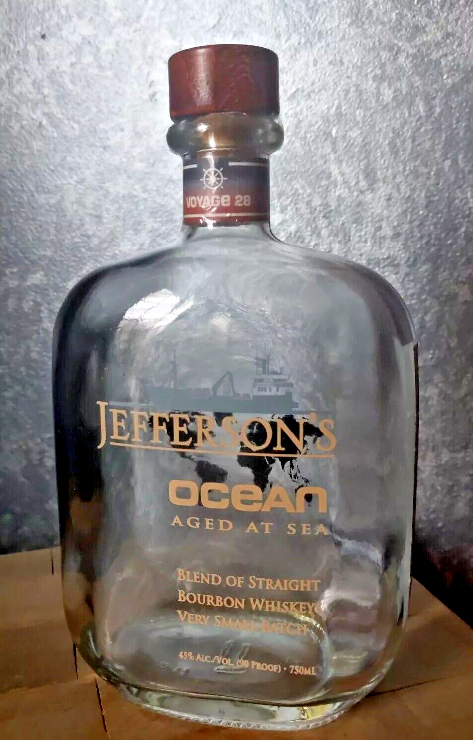 Jefferson\'s Ocean Bourbon Empty 750 ml Bottle with Cap \