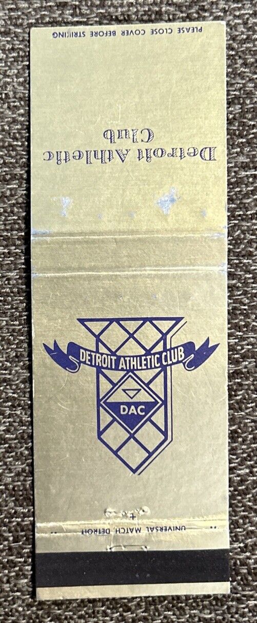 Vintage DAC DETROIT ATHLETIC CLUB Matchbook Cover