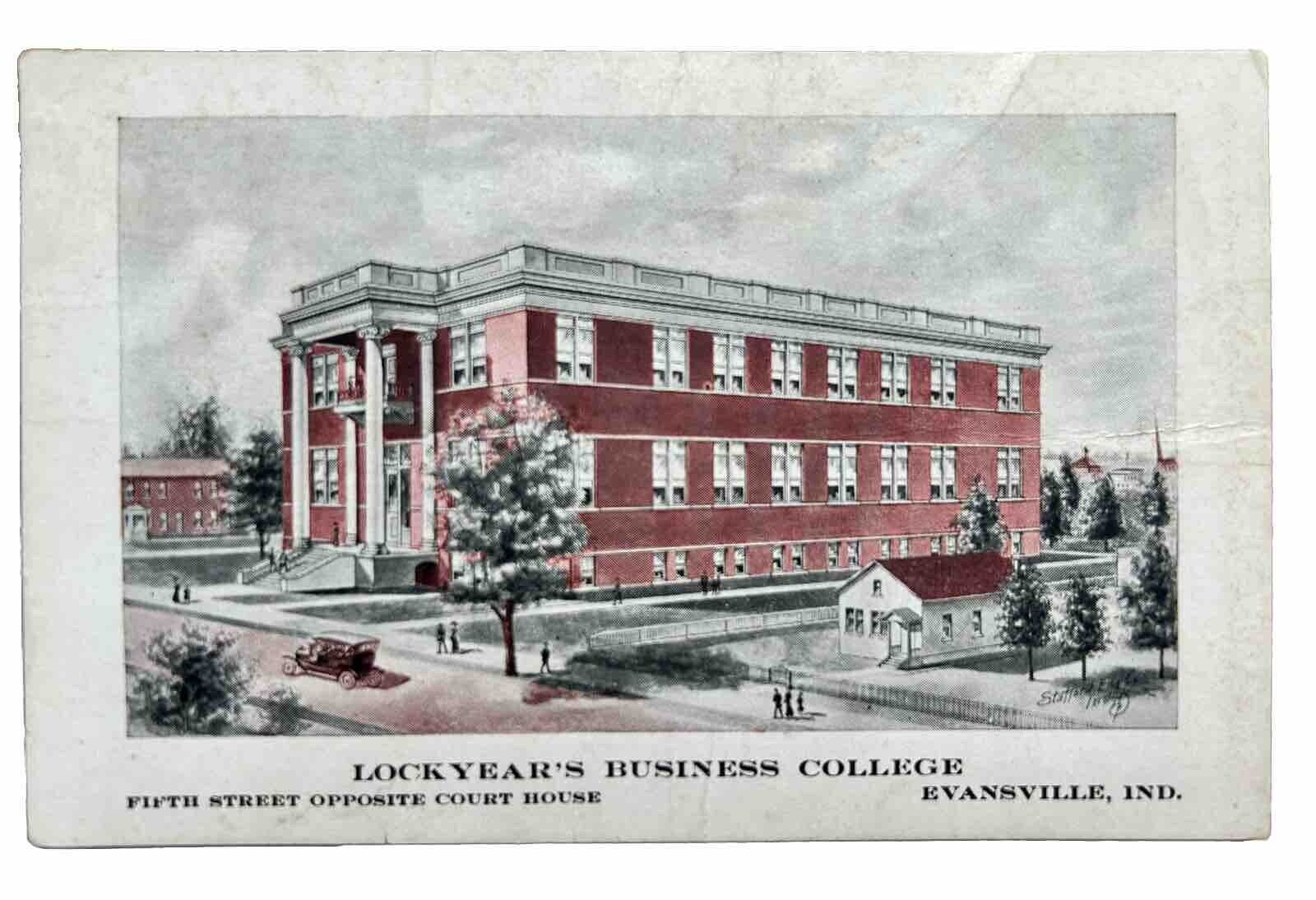 Lockyear's Business College Vintage Postcard. Evansville Indiana. 1911.