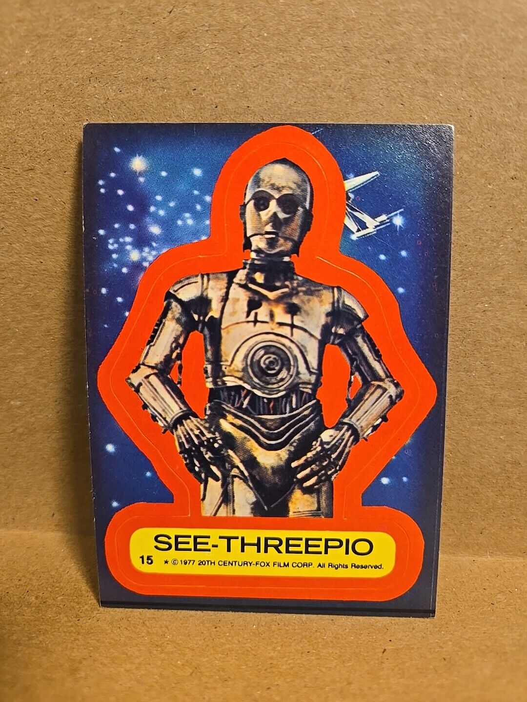 Vintage 1977 Topps Star Wars Sticker #15 See-Threepio Excellent 