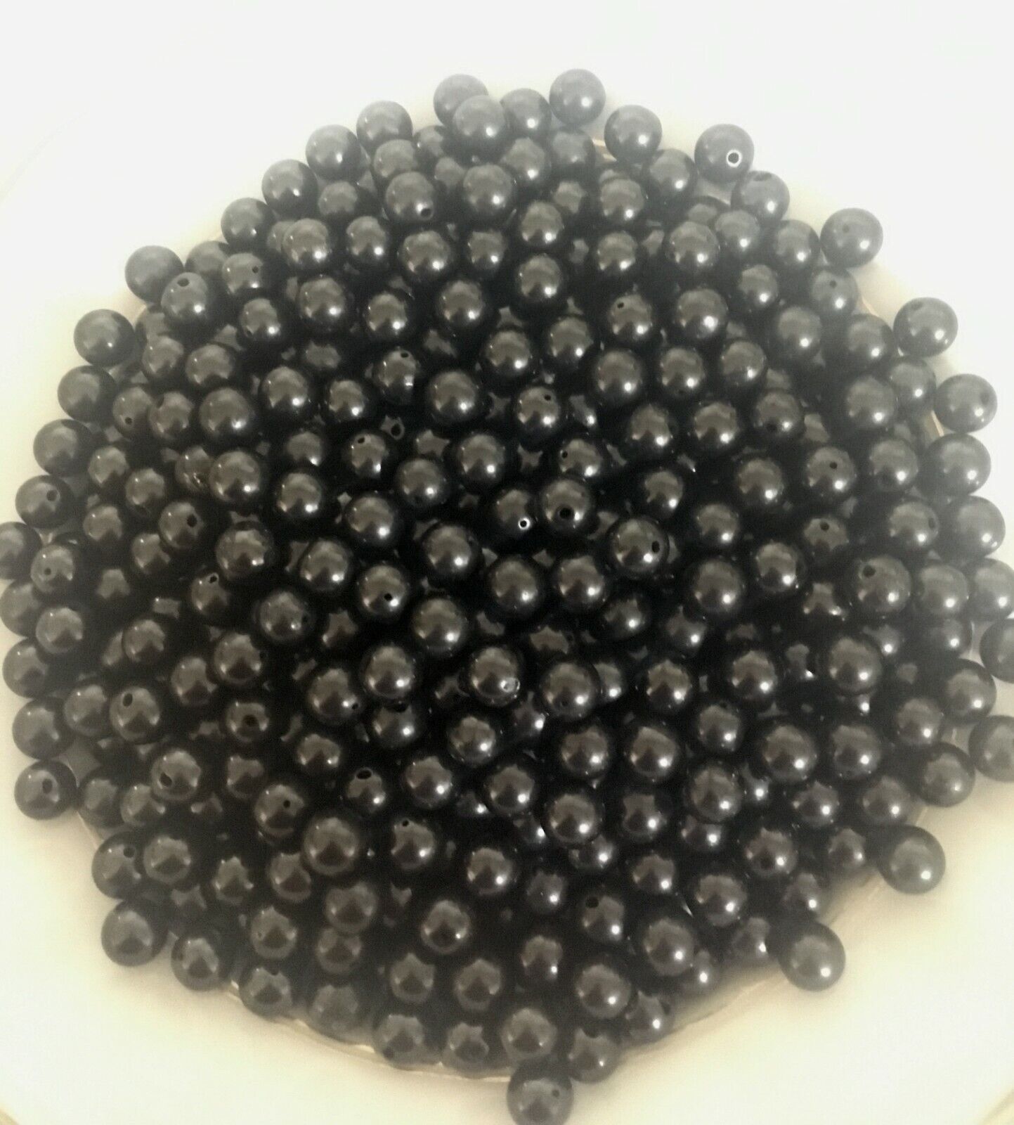 1000 pcs SHUNGITE Beads 8 mm Polished Round Pre Drilled 1 mm hole / Bulk Loose 