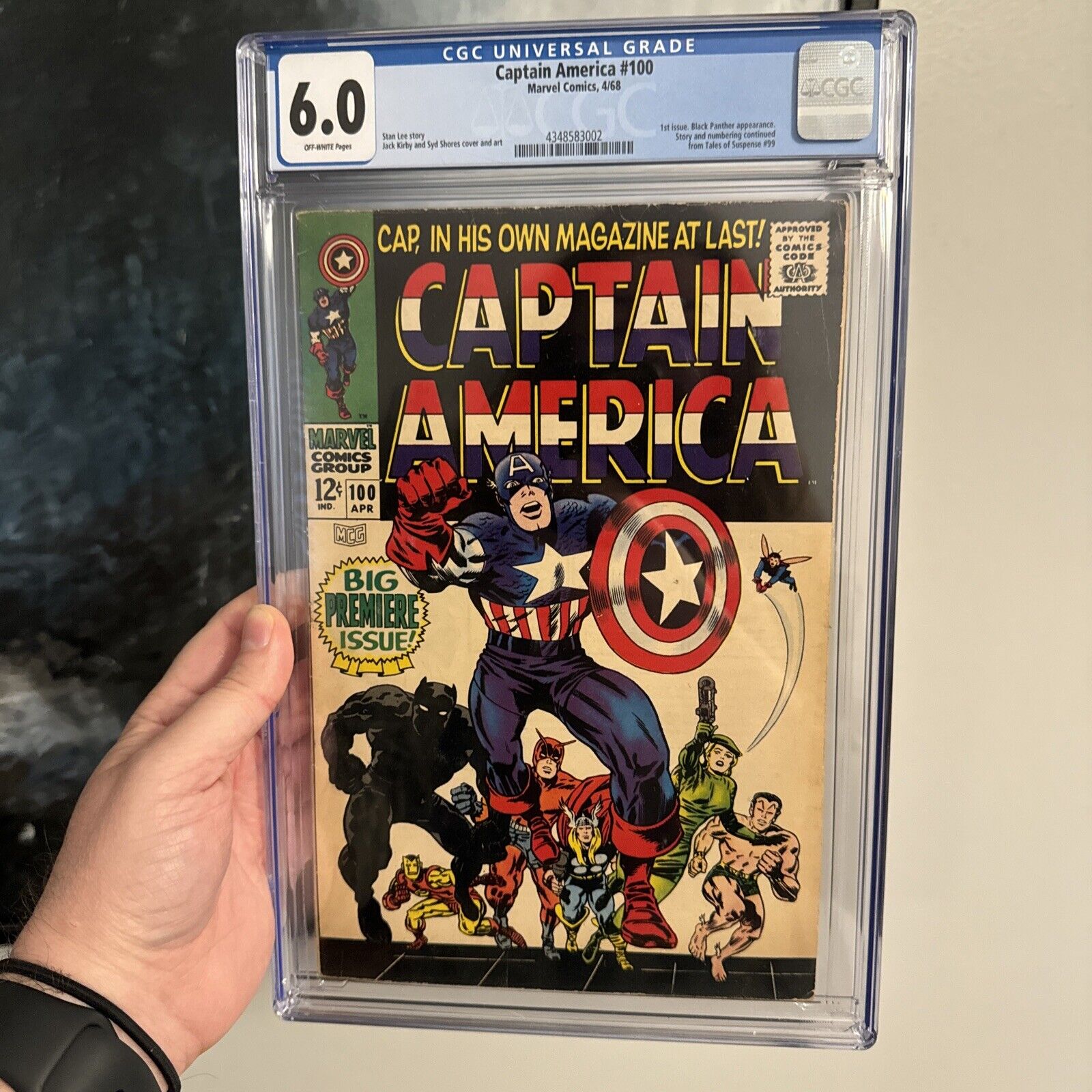 Captain America #100 (1968) - CGC 6.0 - Silver Age Key - 1st SA Solo Cap Series