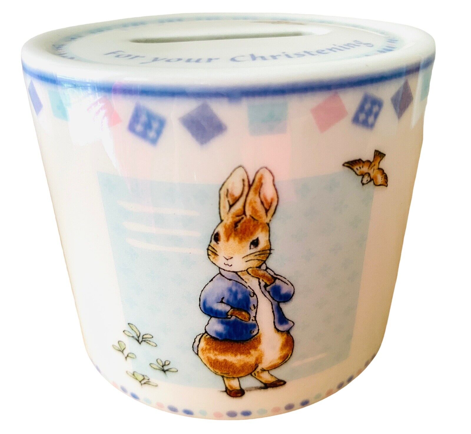 Wedgwood Peter Rabbit Porcelain Bank 2002 Beatrix Potter Baby Gift